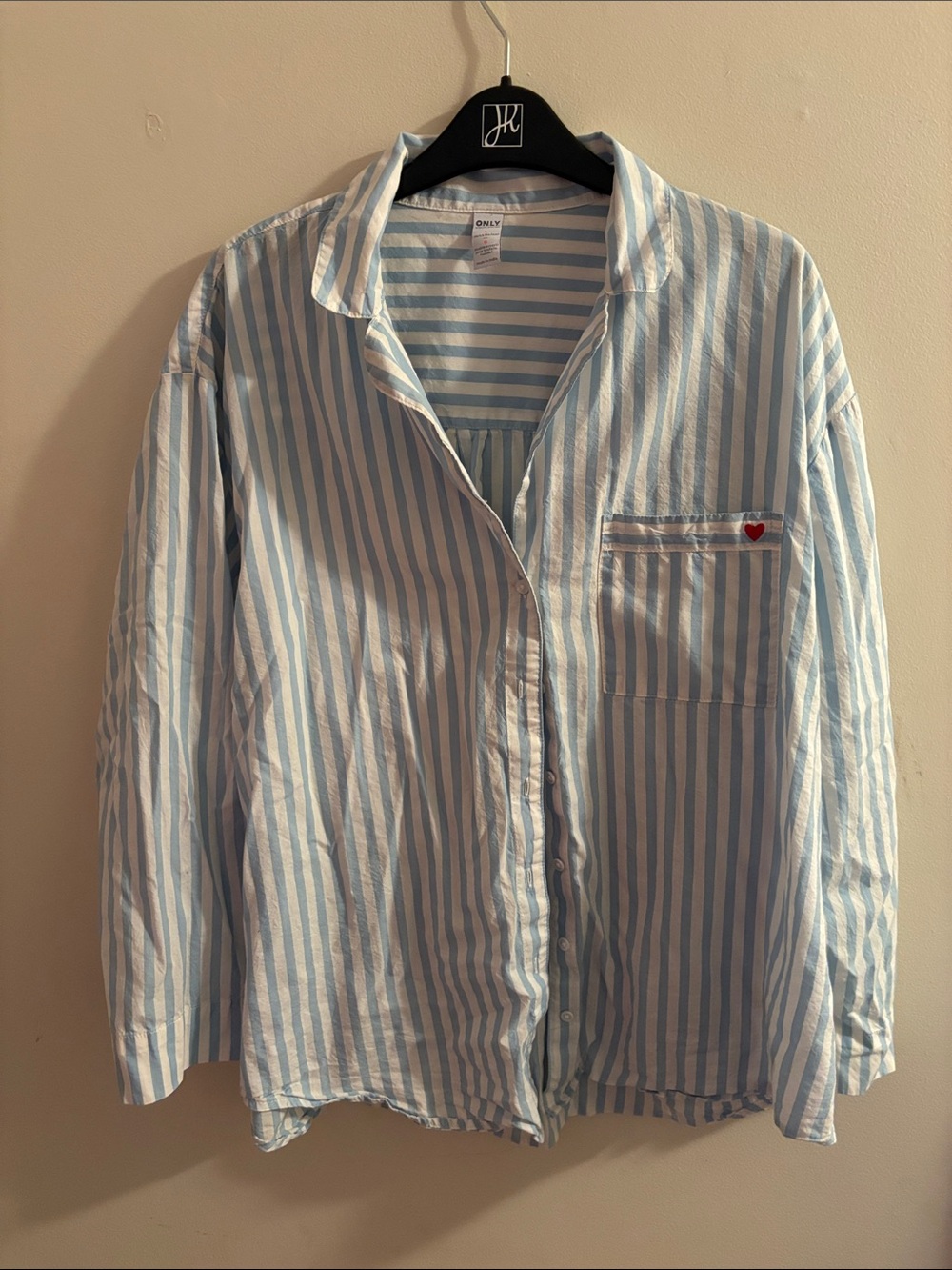 Only Blue & White Striped Lightweight Shirt Jacket